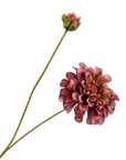 Artificial Flower Zinnia Branch Mauve/Green REAL TOUCH | 62 cm
