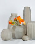 Vase Cubistic Round | Rauchgrau