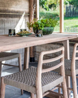 Bar Chair Jared | Teak Natural Grey / PE Wicker Antique Weed - NU PUUR & GROEN