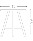Bar Stool Asti | Teak Natural Grey - NU PUUR & GROEN