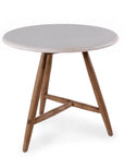 Bistro Round Table Faye | Teak Woodstain Emas Brown / Conrete Top - NU PUUR & GROEN