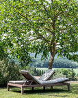 Double Sunlounger Lisa incl. Wheels | Teak Natural Grey / PE Wicker Antique Weed - NU PUUR & GROEN