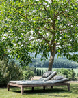 Double Sunlounger Lisa incl. Wheels | Teak Natural Grey / PE Wicker Antique Weed - NU PUUR & GROEN