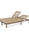 Double Sunlounger Mieke incl. Wheels | Teak Natural Grey & PE Wicker Sand - NU PUUR & GROEN