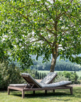 Double Sunlounger Lisa incl. Wheels | Teak Natural Grey / PE Wicker Antique Weed