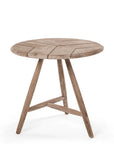 Low Dining Bistro Round Table Faye | Teak Natural Grey