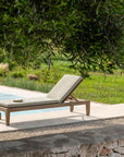 Sunlounger Lisa incl. Wheels | Teak Natural Grey / PE Wicker Antique Weed