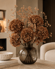 Kunstbloemen boeket | Boeket Hortensia's met bloesem Bruin - NU PUUR & GROEN