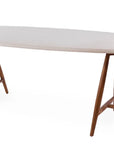 Oval Table Faye | Teak Woodstain Emas Brown / Concrete Top - NU PUUR & GROEN