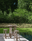Round Bar Table Alex | Teak Natural Grey - NU PUUR & GROEN