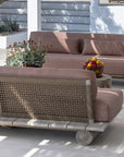 Sofa Edge | Teak Natural Grey & PE Wicker Antique Weed - NU PUUR & GROEN