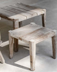 Square Coffee Table Floor Small | Reclaimed Teak Natural Grey - NU PUUR & GROEN