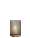 Windlicht Aran M | Smokegrey/Walnut - NU PUUR & GROEN