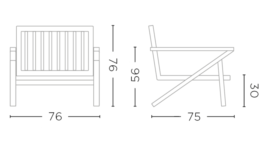 1-Seater Alabama | Teak Natural Grey
