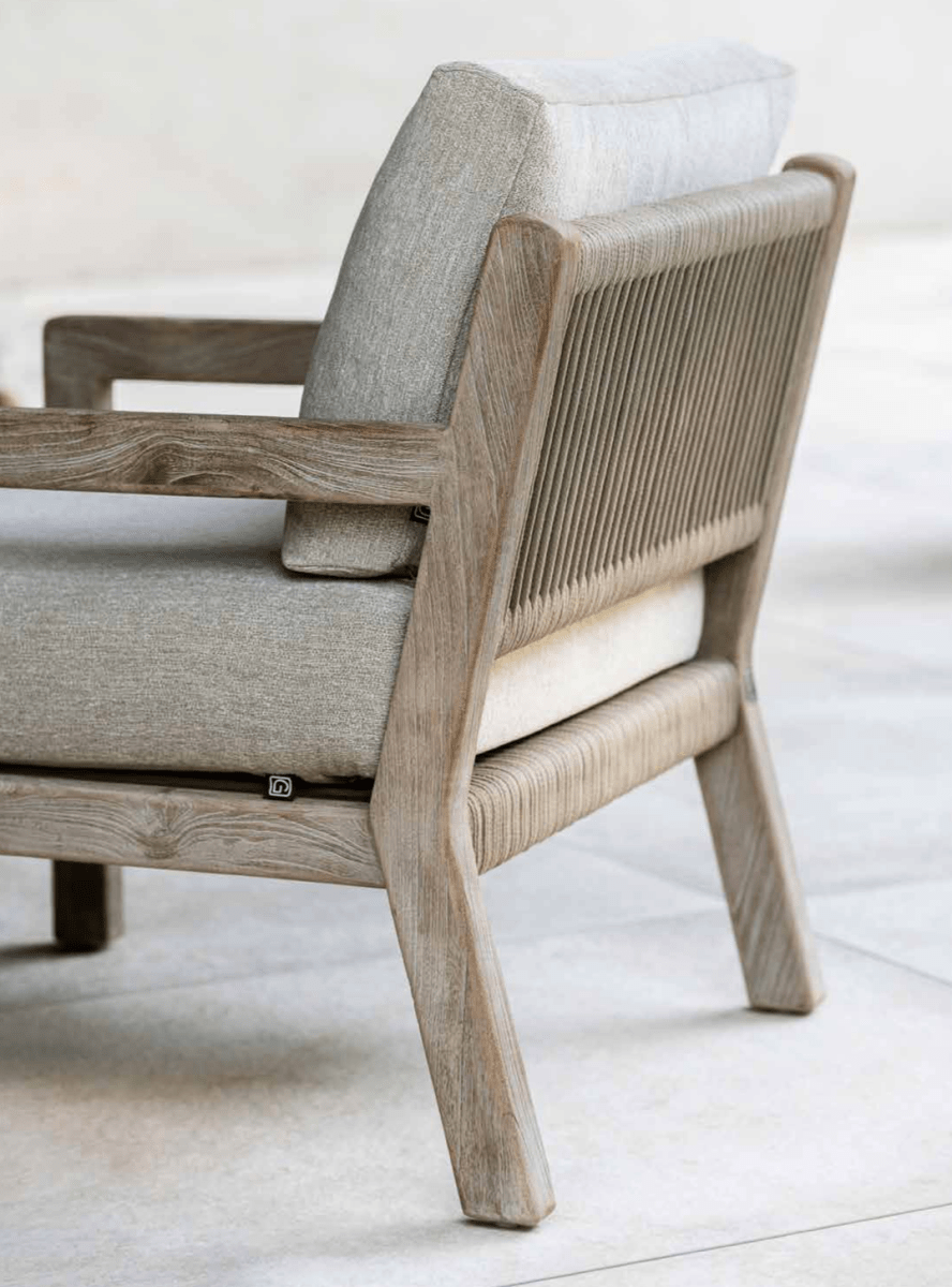 1-Seater Mario | Teak Natural Grey / Rope - NU PUUR & GROEN