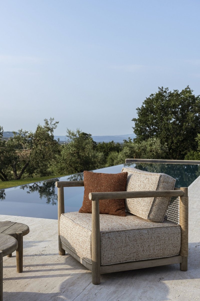 1-Seater Mieke | Teak Natural Grey / PE Wicker Sand - NU PUUR & GROEN