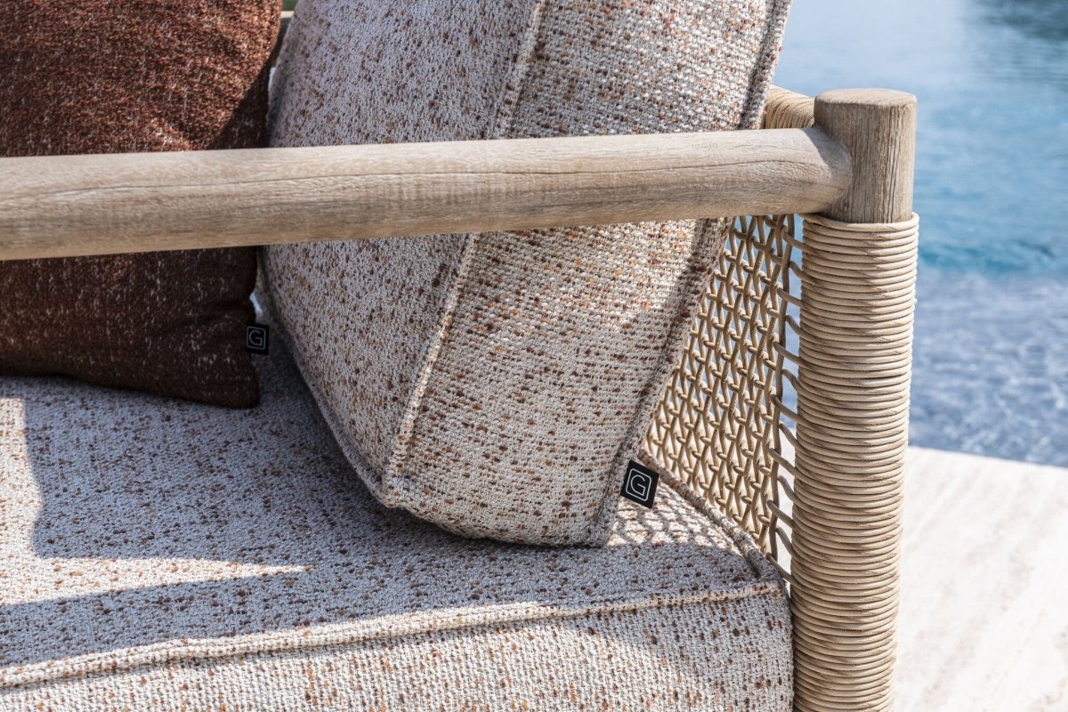 1-Seater Mieke | Teak Natural Grey / PE Wicker Sand - NU PUUR & GROEN