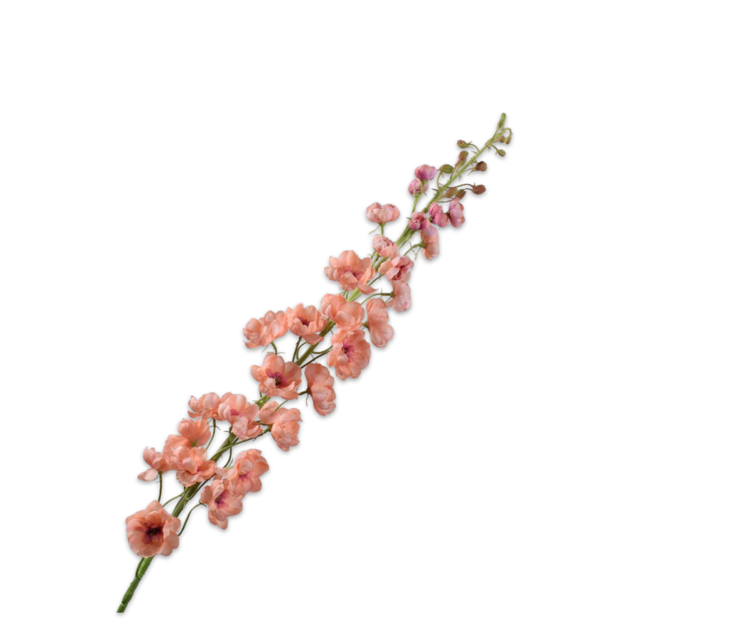 Kunstbloem Delphinium Steel Perzik | 127 cm