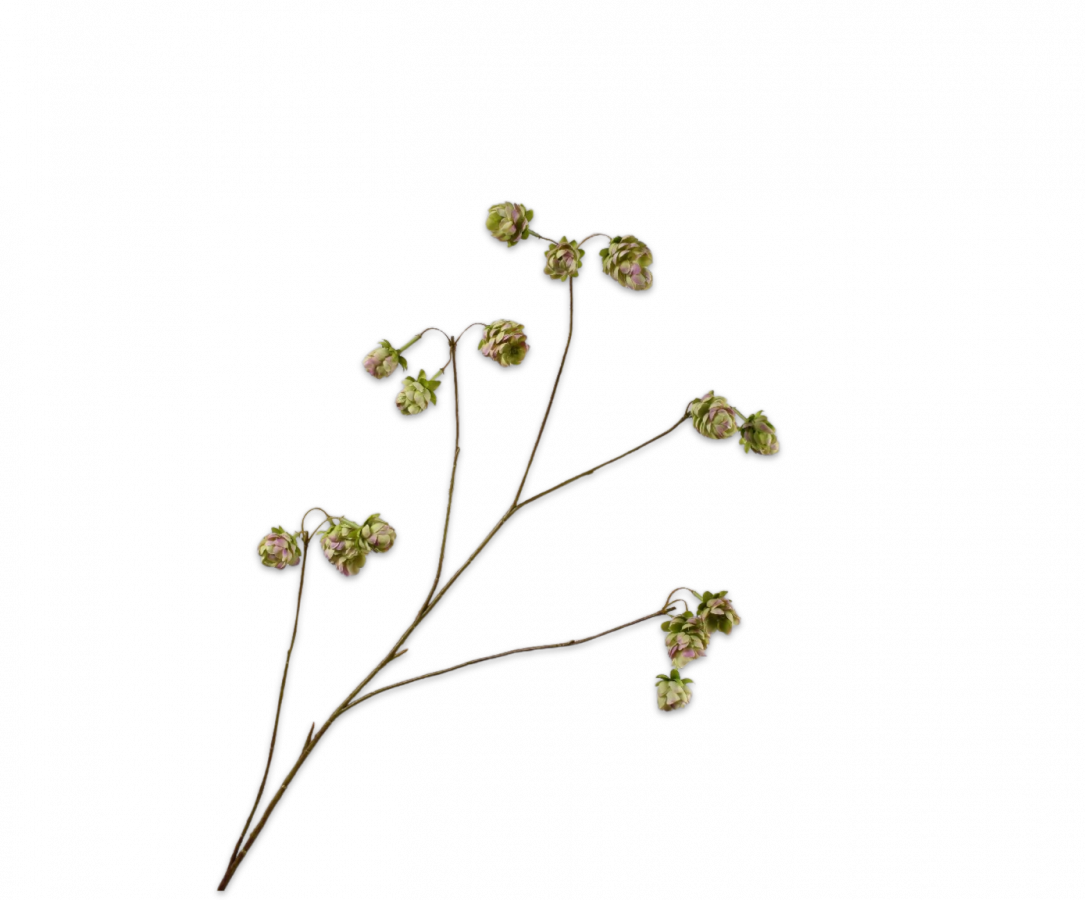 Kunstbloem Hop Tak Groen/Roze | 108 cm