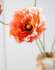 Fleur artificielle Branche de Coquelicot Saumon | 76 cm