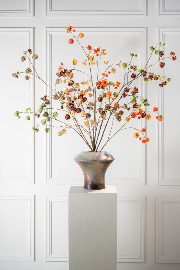 Kunstbloem Physalis Tak Donkerbruin | 125 cm