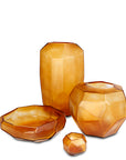 Jarrón Cubistic Alto | Transparente/Oro