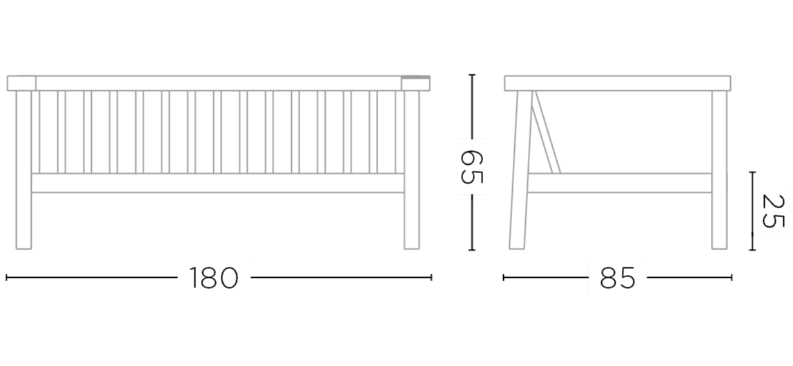 2-Seater Copenhague | Teak Natural Grey - NU PUUR &amp; GROEN