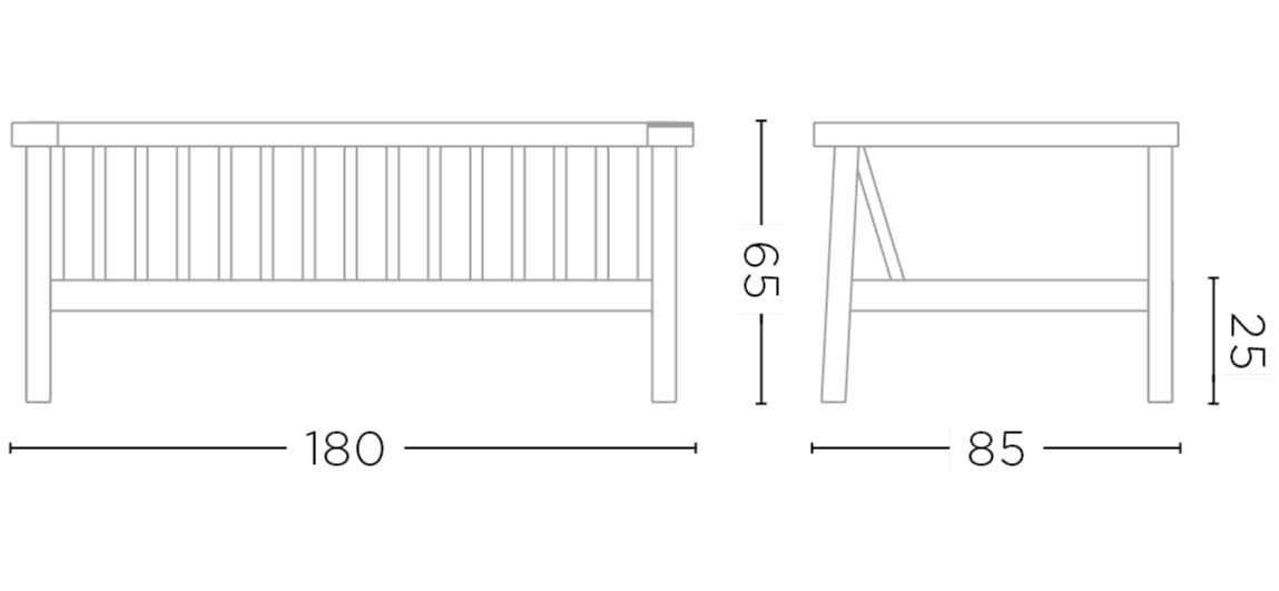 2-Seater Copenhague | Teak Natural Grey