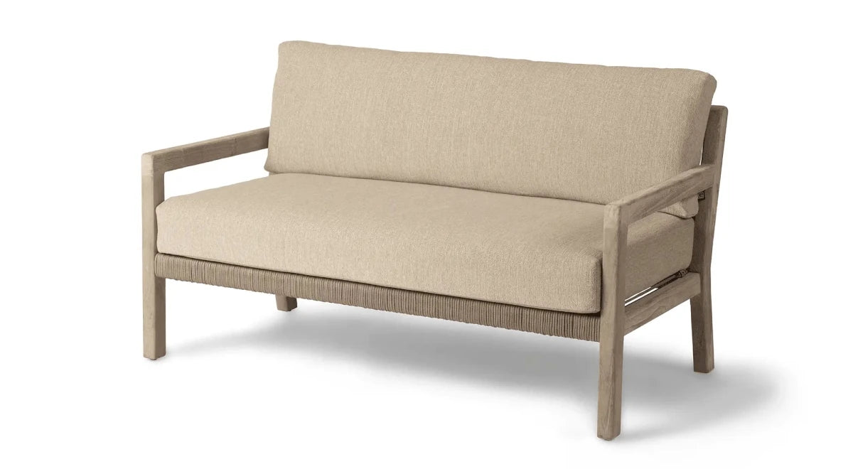 2-Seater Mario | Teak Natural Grey / Rope - NU PUUR & GROEN