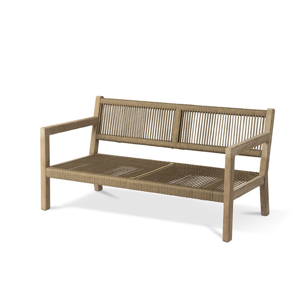2-Seater Mario | Teak Natural Grey / Rope - NU PUUR & GROEN