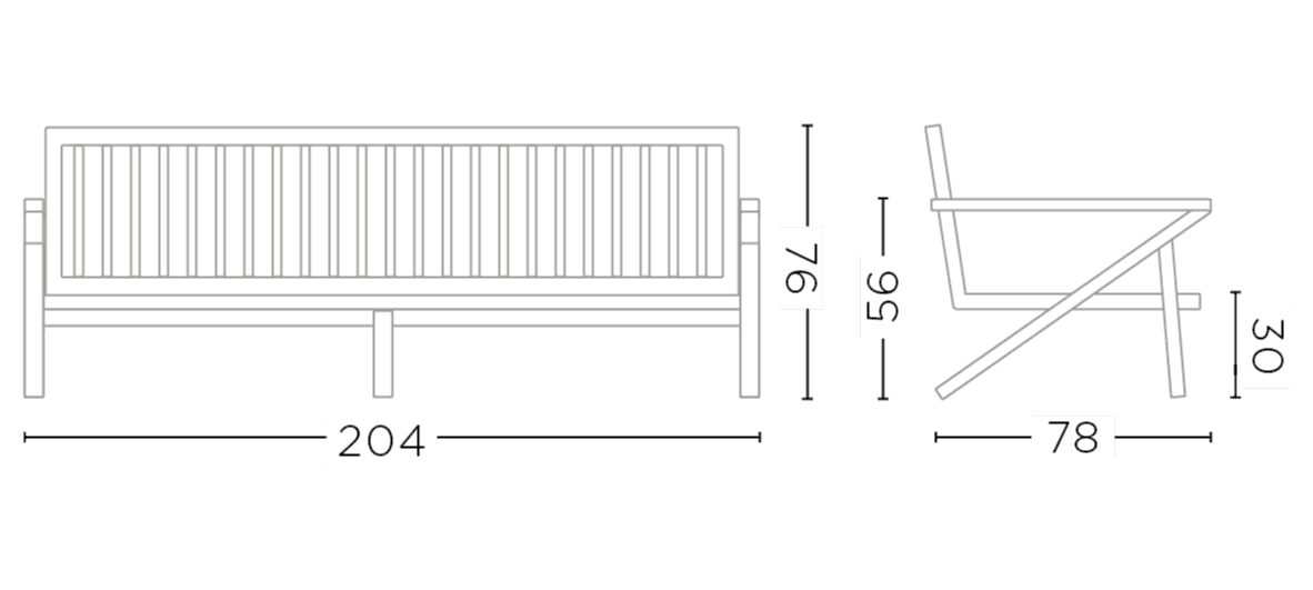 2.5-Seater Alabama | Teak Natural Grey - NU PUUR & GROEN