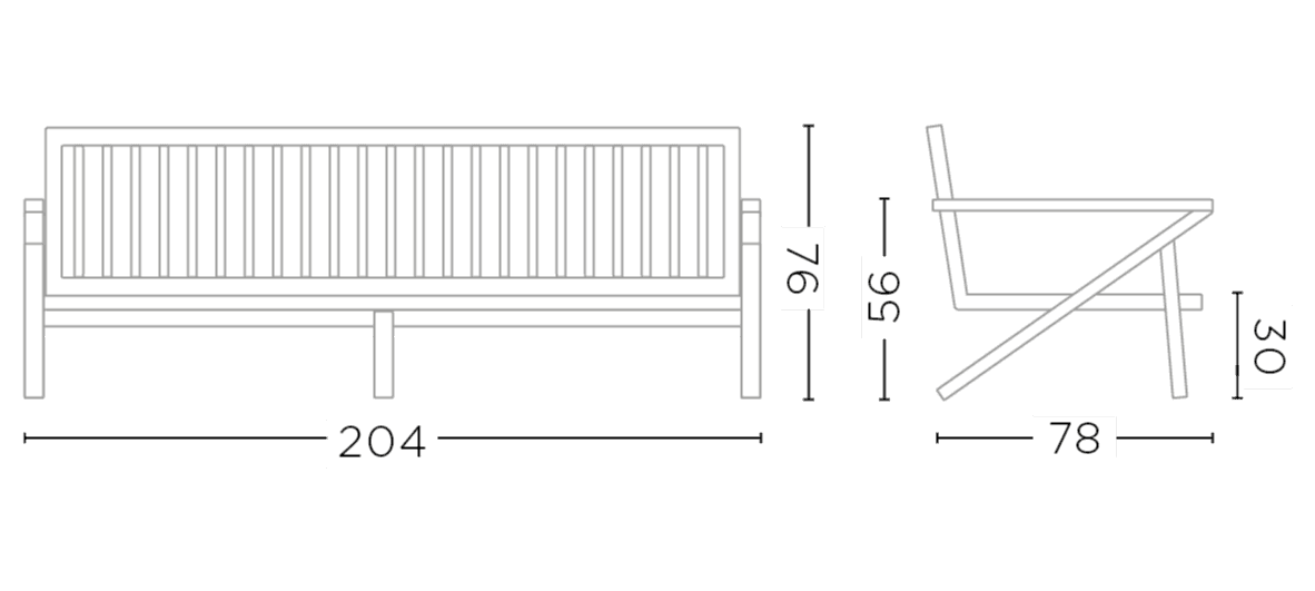 2.5-Seater Alabama | Teak Natural Grey