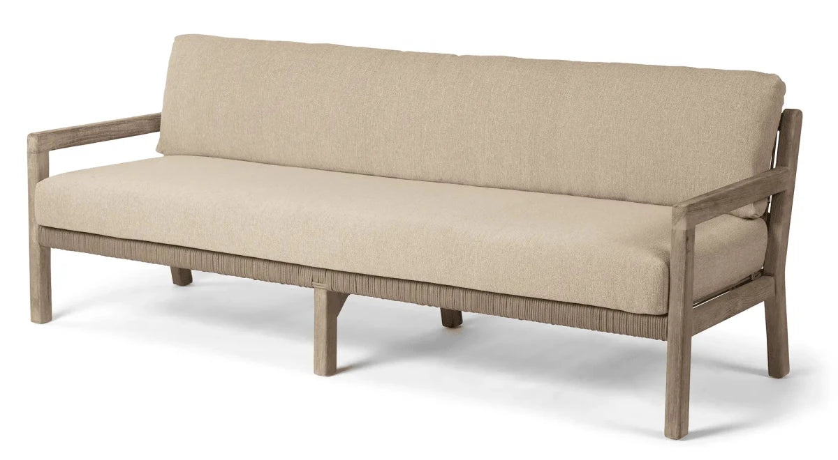 3-Seater Mario | Teak Natural Grey / Rope - NU PUUR & GROEN