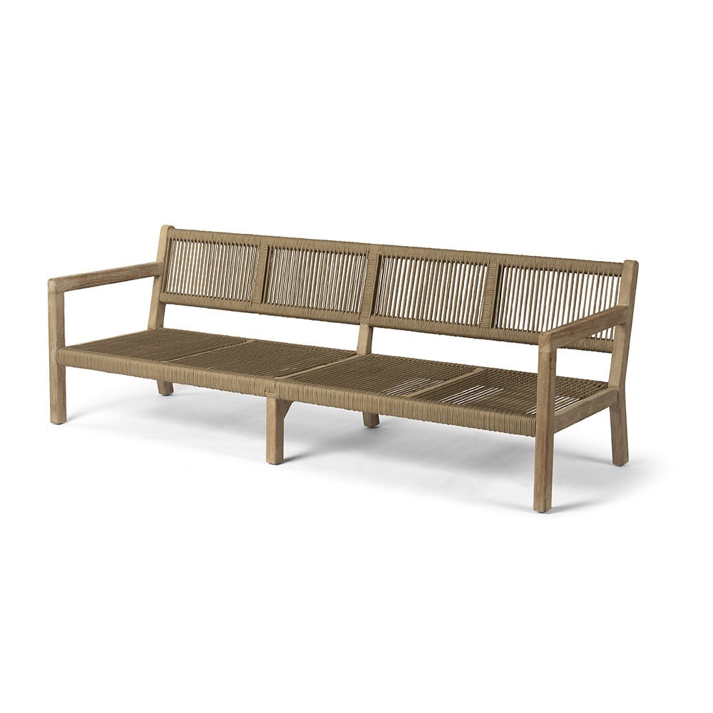 3-Seater Mario | Teak Natural Grey / Rope - NU PUUR & GROEN