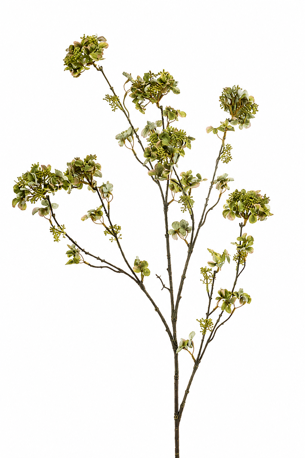 Kunstbloem Hortensia Tak Vertakt Groen | 120 cm