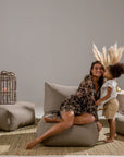 BOHO Quadratischer Pouf | Taupe