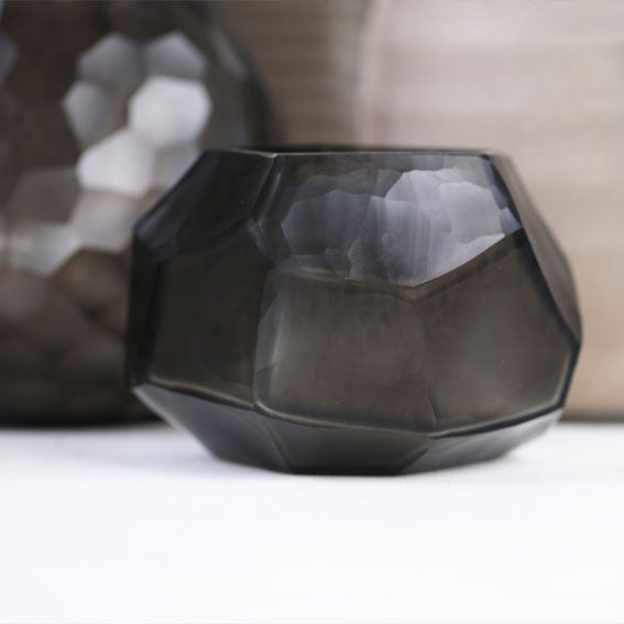 Theelichthouder Cubistic | Indigo/Smokegrey