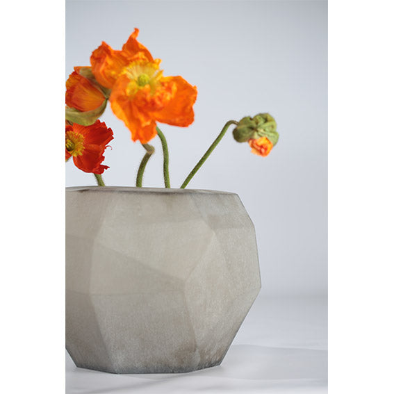 Vase Cubistic Round | Rauchgrau