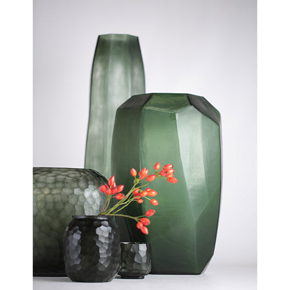 Vase Cubistic Tall | Black Steelgrey