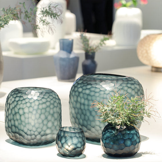 Vase Somba L | Ozeanblau/Indigoblau