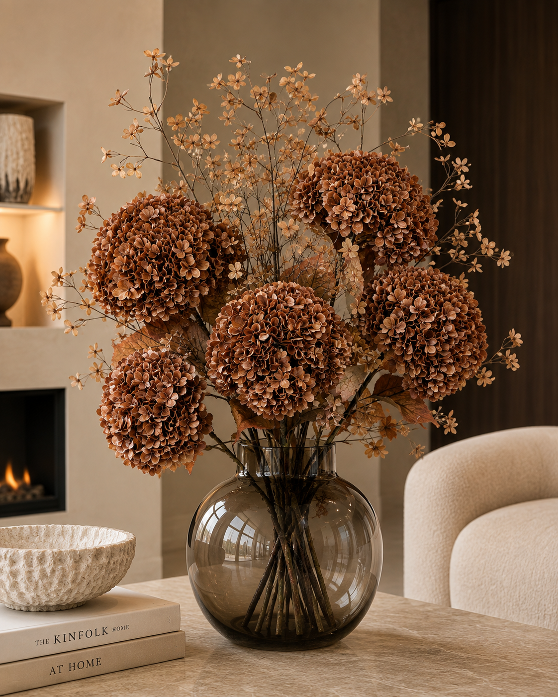Kunstblumenstrauß | Hortensienstrauß mit Blüten Grün