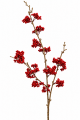 Kunstbloem Bessentak Rood/Goud | 70 cm
