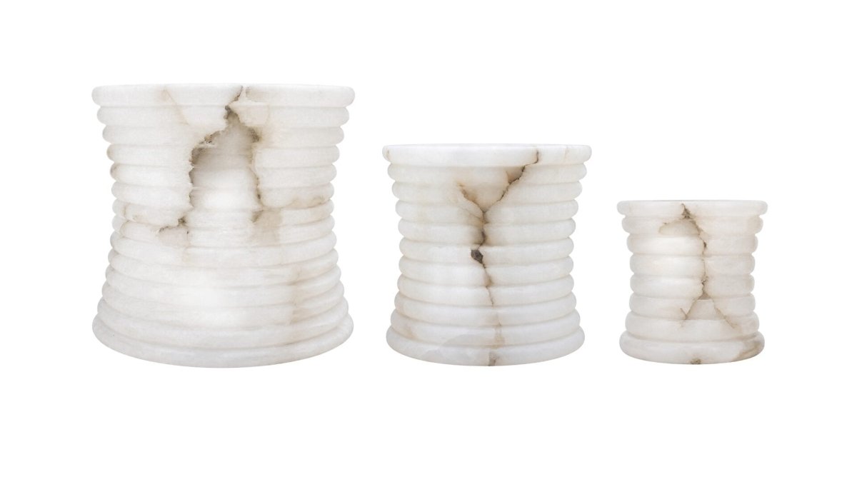 Alabaster windlicht Malte | Large - NU PUUR & GROEN