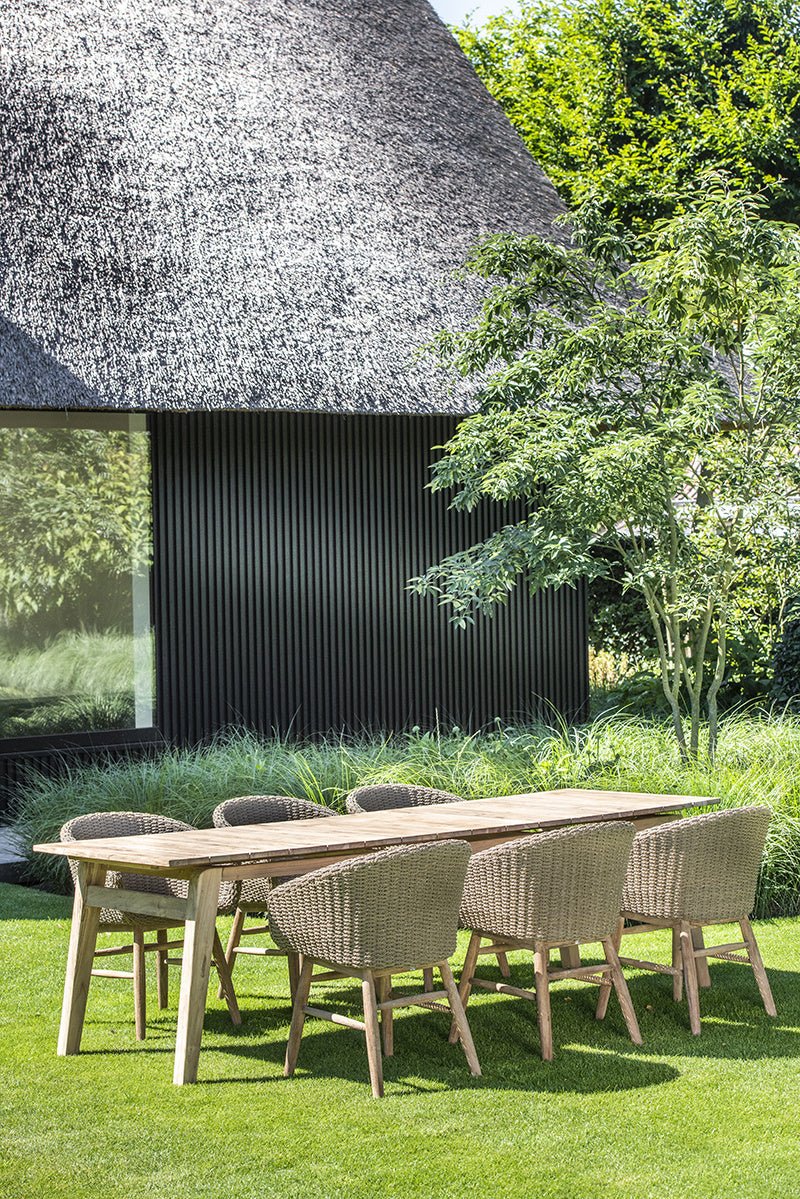 Armchair Charly | Reclaimed Teak Natural Grey / PE Wicker Antique Weed - NU PUUR & GROEN