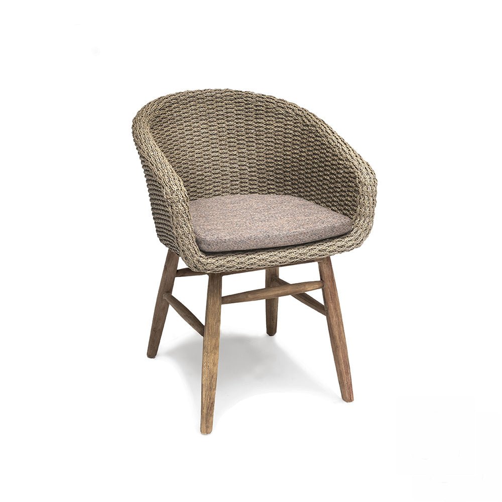 Armchair Charly | Reclaimed Teak Natural Grey / PE Wicker Antique Weed - NU PUUR & GROEN