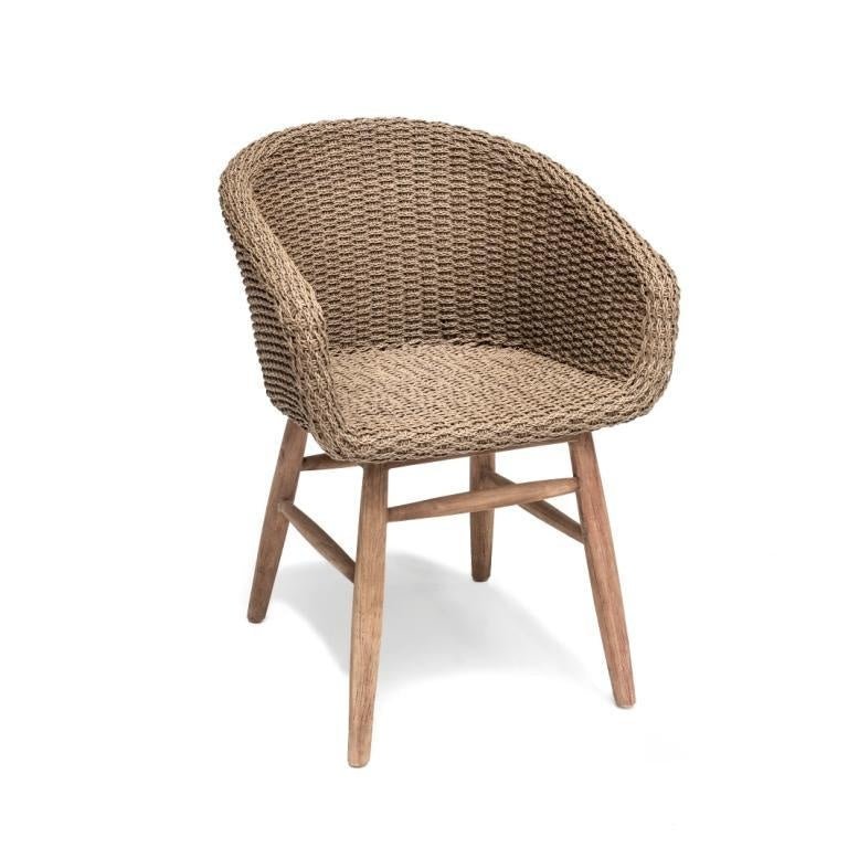 Armchair Charly | Reclaimed Teak Natural Grey / PE Wicker Antique Weed - NU PUUR & GROEN