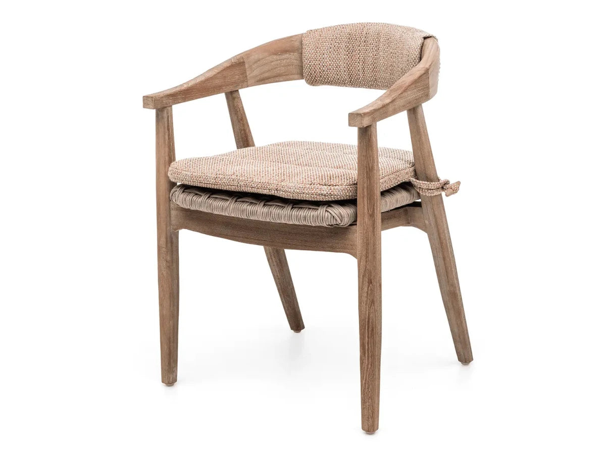 Armchair Faye Wicker Seat | Teak Natural Grey - NU PUUR & GROEN