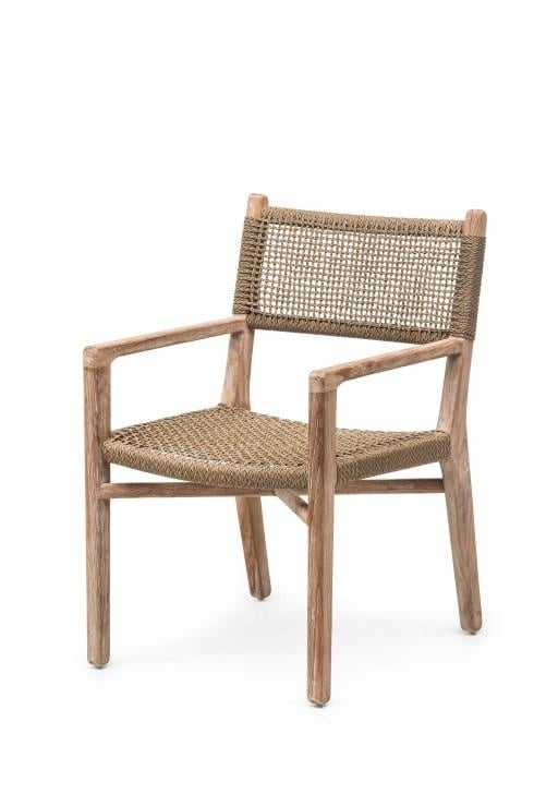Armchair Fiona | Teak Natural Grey / PE Wicker Antique Weed - NU PUUR & GROEN