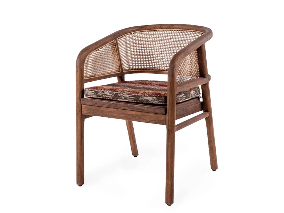 Armchair Imen | Teak Woodstain Emas Brown / PE Wicker Blend - NU PUUR & GROEN