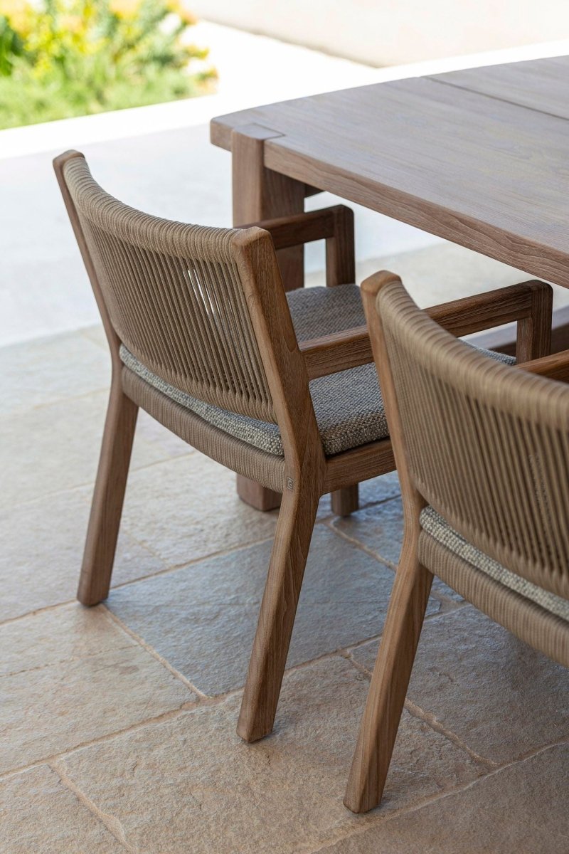 Armchair Mario | Teak Natural Grey / Rope - NU PUUR & GROEN